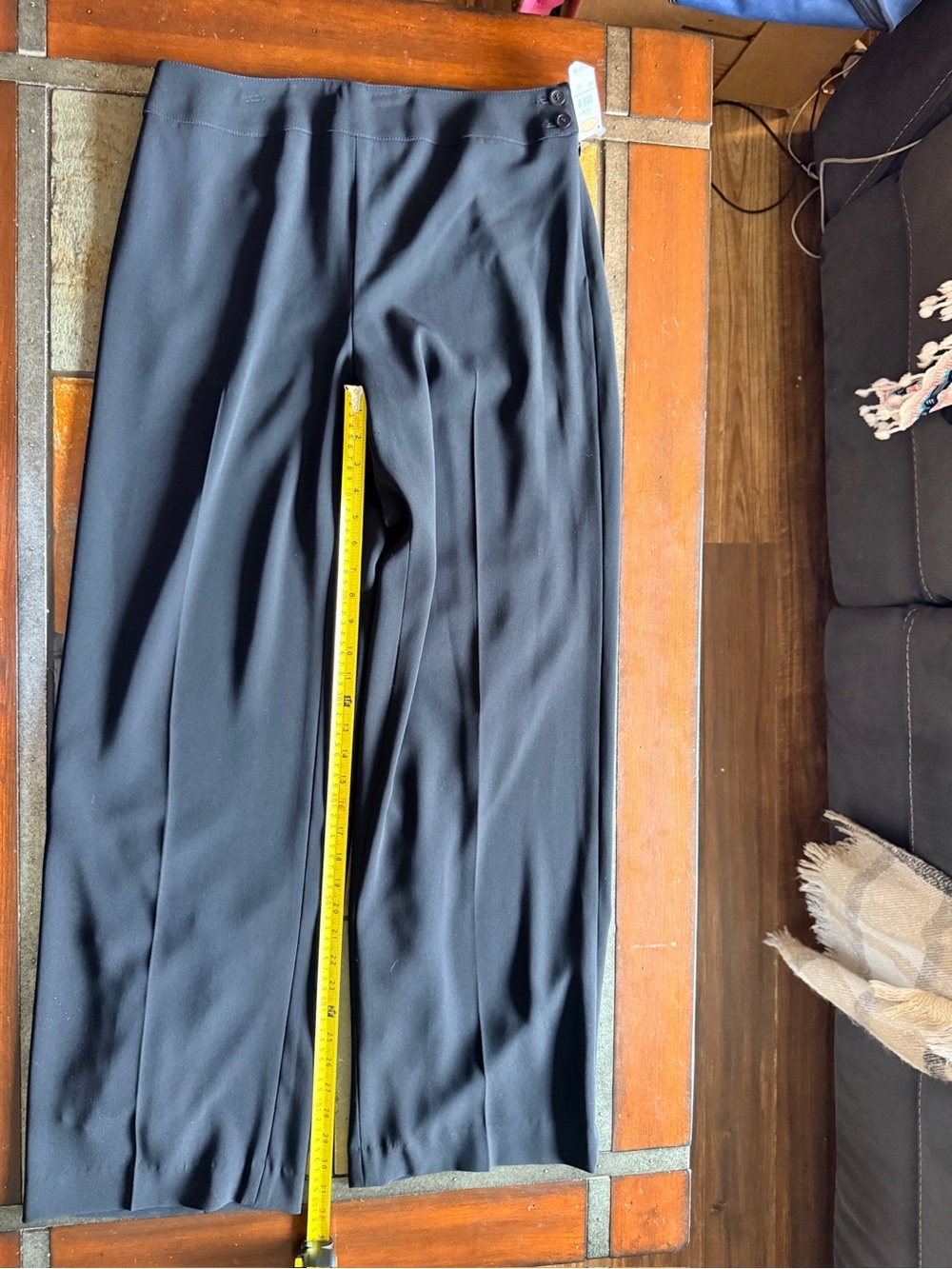 Talbots BNWT black wide leg trouser pants office size 10 career luxury minimalis